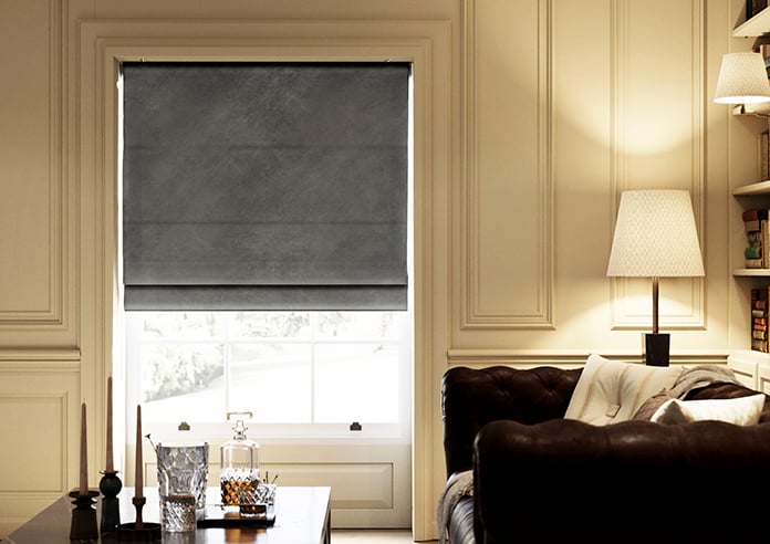 Odessa Velvet, Slate - Twist&Fit Roman Blind - Image 3